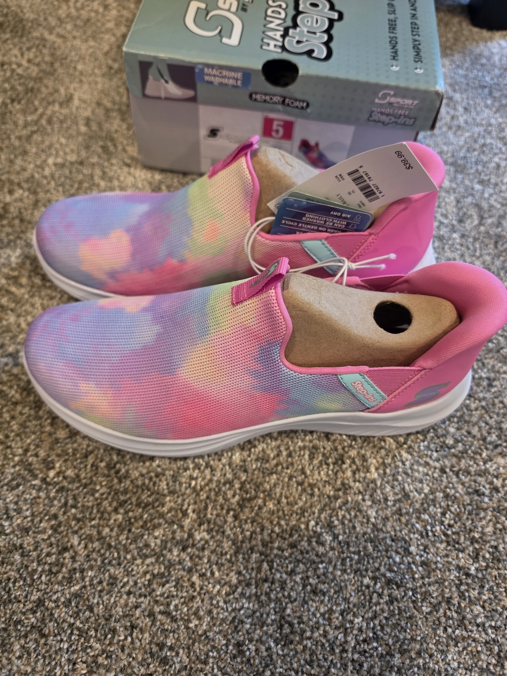 Skechers Kids Slip-On Sneakers - Pink Multi Tie-Dye - Picture 5 of 8